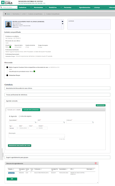 Cuidado Compartilhado: Agendamento