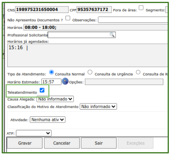 Agendamento Teleatendimento