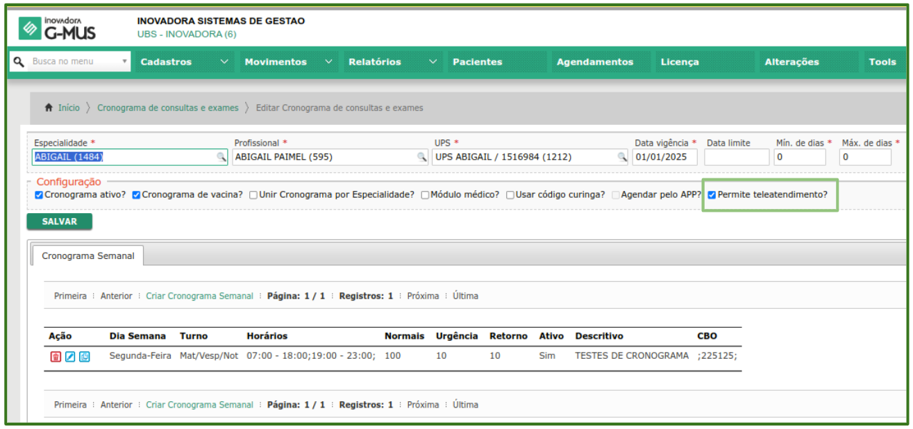 Teleatendimento Config